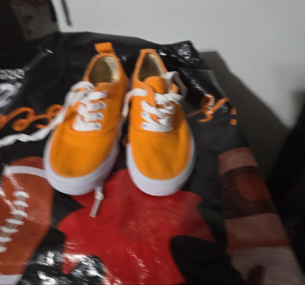 Kids Orange Canvas Sneakers with White Laces